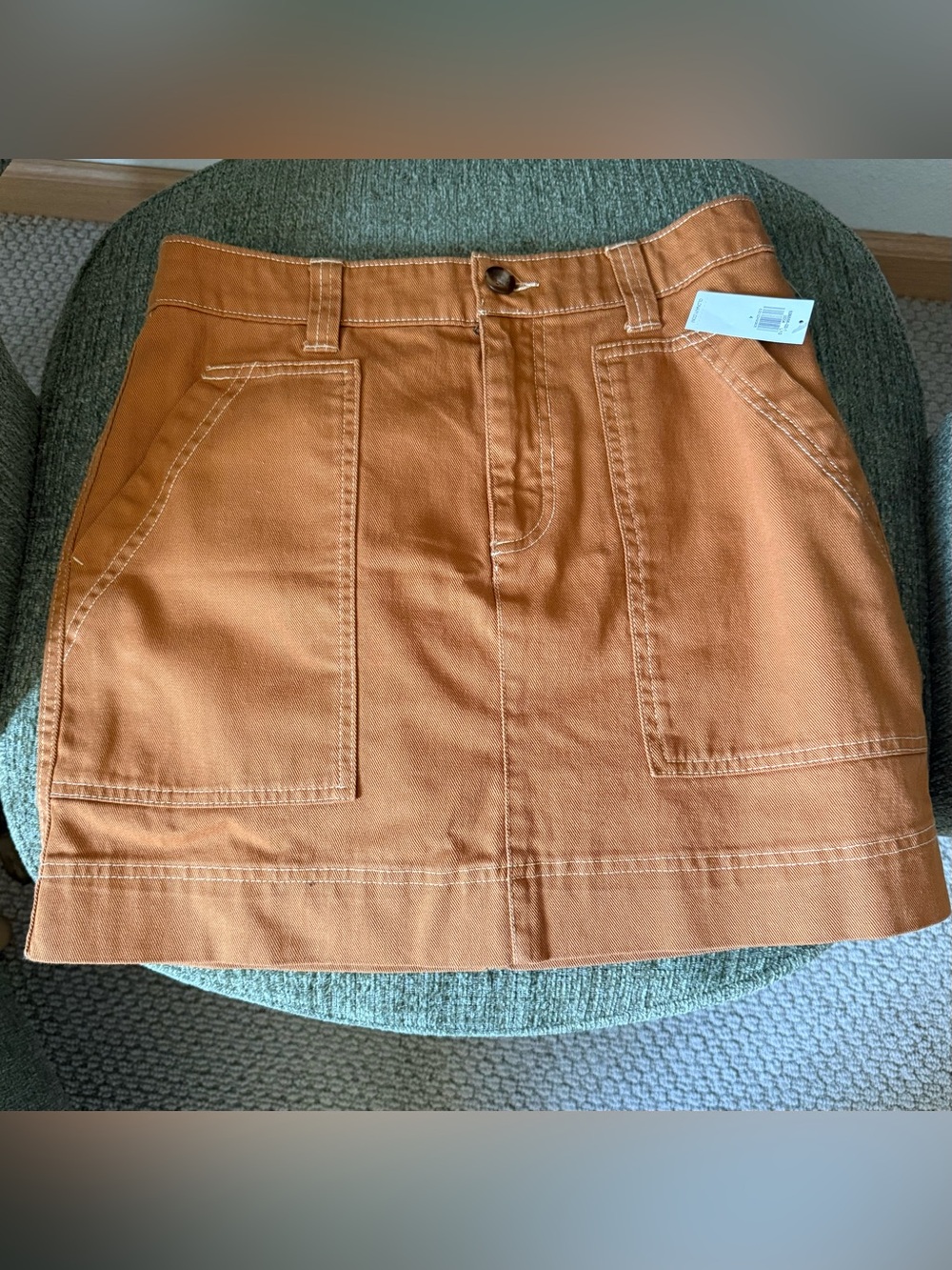 Old Navy Rust Cotton Utility Mini Skirt - Size 4